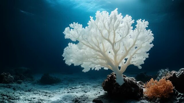 Vibrant underwater coral reef habitat teeming with life and diverse marine species