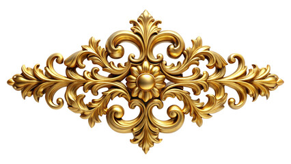 Antique gold corner frame isolated on white background