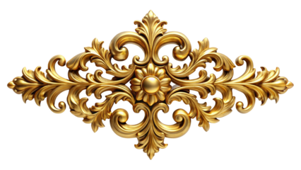 Antique gold corner frame isolated on white background