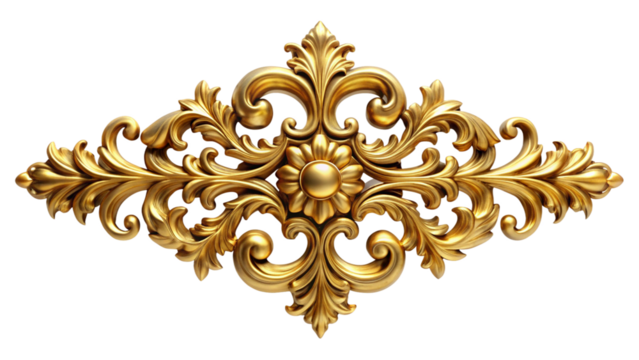 Antique gold corner frame isolated on white background
