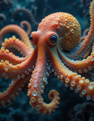 Obraz premium The Enigmatic Octopus: Intelligence and Elegance Beneath the Waves