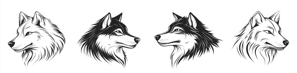 Representing strength and wild nature, a tattoo design shows a wolf with bared teeth growling. This black-and-white engraving, mimicking scratchboard art, is a modern sketch
