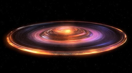 Obraz premium A dreamy, cute Y2K-style 3D holographic abstract liquid in pink and purple, with wave-like ripples, rendered against a black galaxy background. The design features a morphing blob shape