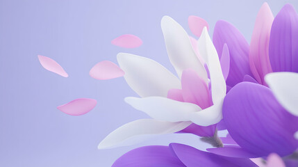 Fototapeta premium Delicate pastel magnolia blossoms in flight