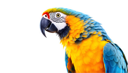 Fototapeta premium Photo Majestic Blue-and-Yellow Macaw Parrot Close-Up