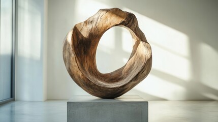 Abstract Sculpture in Natural Wood