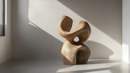Abstract Sculpture in Natural Wood