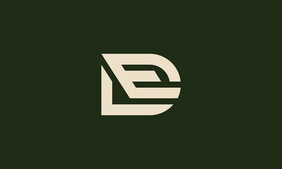 DE or ED Initials Letter Vector
