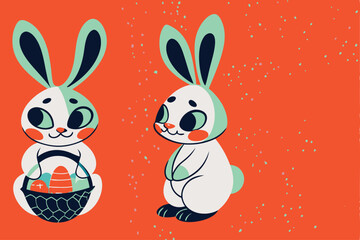 easter bunny with eggs