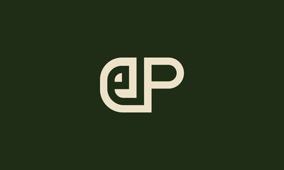 eP Initials Letter Vector