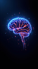 Fototapeta premium Brain with AI technology representation, neural network and artificial intelligence concept.