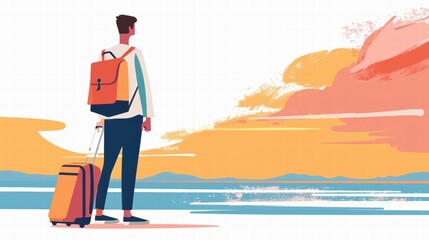 A man on his solo journey, showcasing an elegant posture while living minimalism.