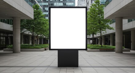 Fototapeta premium Blank Billboard Mockup in Modern City Setting