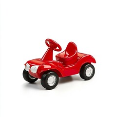 Bright Red Toy Ride-On Car for Children in a Studio Setting, Children's room accessories ideas.