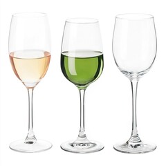 Three Elegant Glasses for Wine and Beverage Display, Living room accessories ideas.