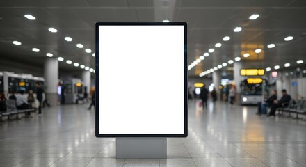Blank Advertisement Billboard in Airport Terminal