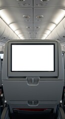 Blank Airplane Seatback Screen: Travel, Journey, Flight