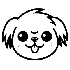 Cute Puppy – Minimalist Black and White Pet Illustration