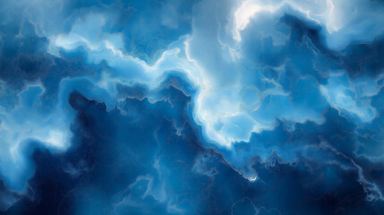 High-Resolution Abstract Blue Marbling Pattern – Fluid Art Wallpaper