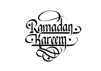 Ramadan Kareem lettering in vector calligraphy