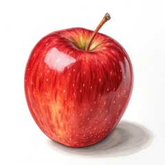 red apple on white background