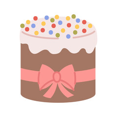 Vector Easter cake in flat style
