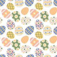 Vector seamless pattern with easter eggs