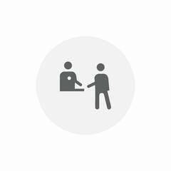 customer desk icon sign vector
