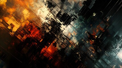 Abstract textures reminiscent of digital artifacts