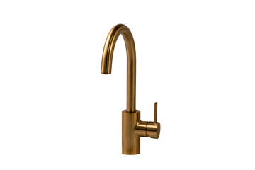 golden faucet isolated on white background