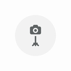 small camera stand icon sign vector