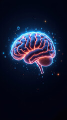 Fototapeta premium 3D rendering of a human brain with cosmic elements suggesting artificial general intelligence.