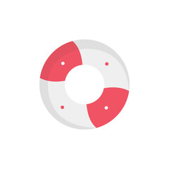 Vector image of a white float icon with red on a white background