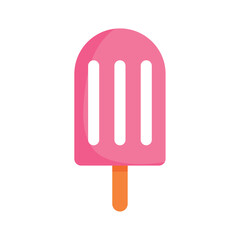 Vector illustration of a pink popsicle with a wooden stick, representing a refreshing frozen treat perfect for summer