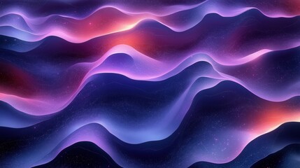 Obraz premium Vibrant Abstract Waves in Blue and Purple with Glowing Effects
