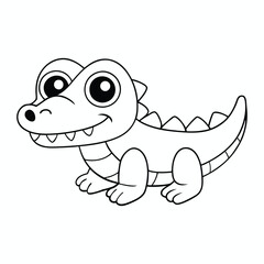 Coloring page Crocodile vector illustration