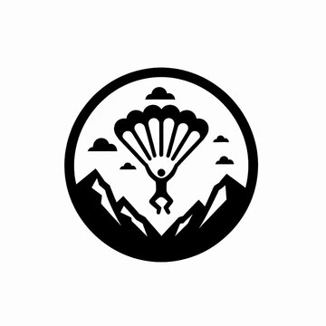 silhouette of a skydiving