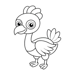 Coloring page Emu vector illustration