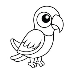 Coloring page Parrot vector illustration