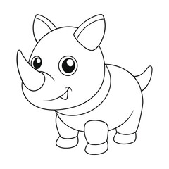 Coloring page Rhinoceros vector illustration