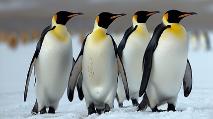 Fototapeta premium Beautiful young penguins posing for camera