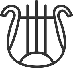 ancient Harp and lyre icon.black outline vector logo template illustration design. Symbol of music . Calm melody and lullaby. Vector illustration  
