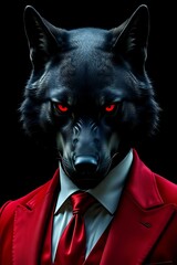 portrait of a black wolf