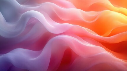 Fototapeta premium Ethereal Flowing Fabric in Soft Colors of Pink, Orange, and Purple