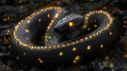 Fototapeta premium Black snake head 