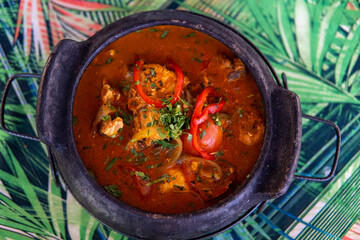 Moqueca - a culinary dish of fish stew with peppers in the Bahian style