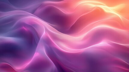 Fototapeta premium Ethereal Waves of Colorful Fabric Flowing in Soft Light Patterns