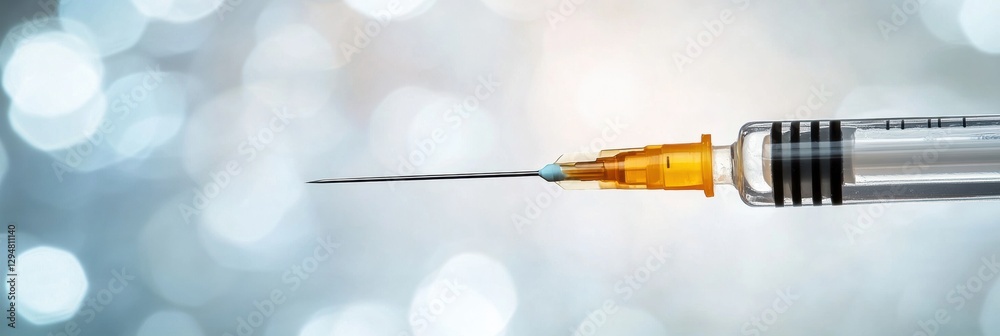 Leinwandbilder syringe filled with clear solution in a minimalist setting highlighting the sleek design and precisi