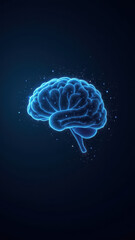 Obraz premium Brain illustration with a focus on artificial general intelligence, depicting AI technology and cognitive processes.