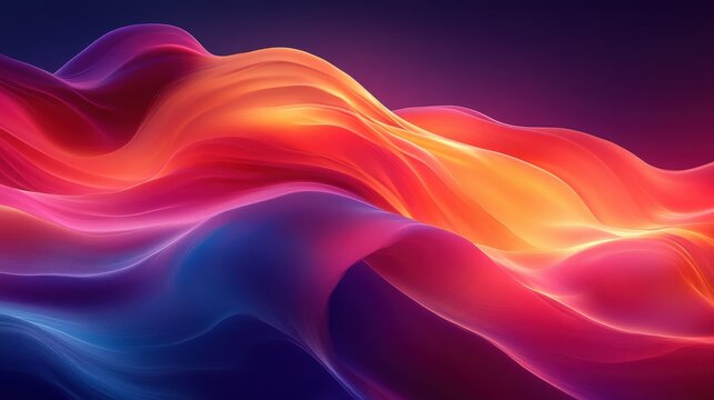 Vibrant Abstract Waves in Shades of Red, Blue, and Orange Hues